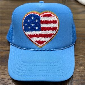 Blue Heart Flag trucker hat